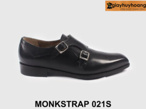 Size 40 giày da nam hai khóa mũi trơn Monkstrap 021S 001
