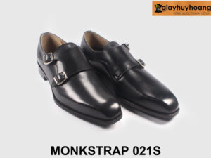 Size 40 giày da nam hai khóa mũi trơn Monkstrap 021S 004