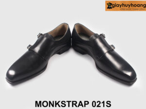 Size 40 giày da nam hai khóa mũi trơn Monkstrap 021S 003