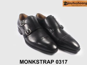 Size 40 giày da nam hai khóa phong cách Monkstrap 0317 004