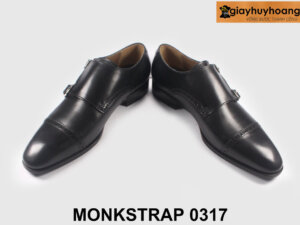 Size 40 giày da nam hai khóa phong cách Monkstrap 0317 003