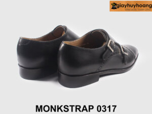 Size 40 giày da nam hai khóa phong cách Monkstrap 0317 0025