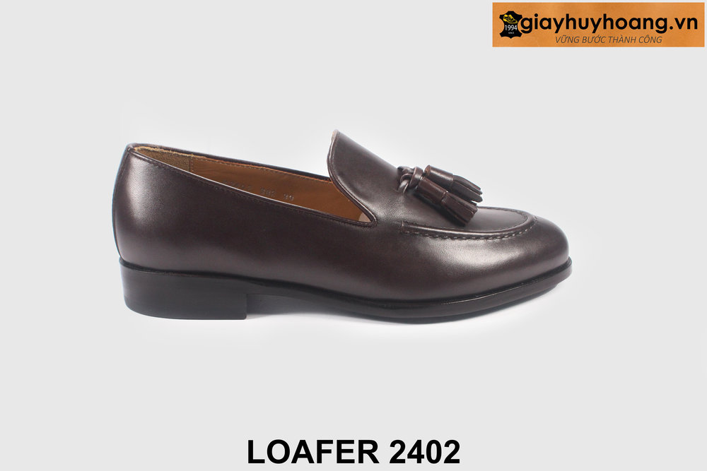 ban-giay-luoi-co-chuong-2402-cong-so-giayhuyhoangvn-1 Giày da nam công sở giày lười nâu đẹp Loafer 2402 001