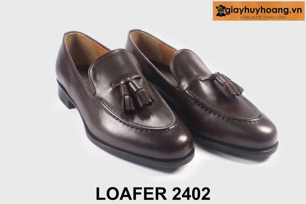 ban-giay-luoi-co-chuong-2402-cong-so-giayhuyhoangvn-3 Giày da nam công sở giày lười nâu đẹp Loafer 2402 004