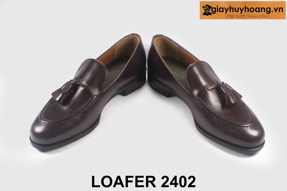 ban-giay-luoi-co-chuong-2402-cong-so-giayhuyhoangvn-4 Giày da nam công sở giày lười nâu đẹp Loafer 2402 003