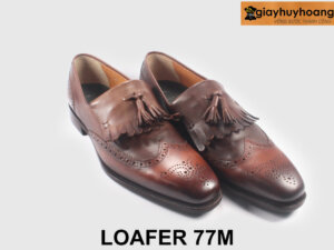 Size 42 Giày lười nam phong cách màu nâu Loafer 77M 004