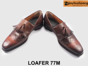Size 42 Giày lười nam phong cách màu nâu Loafer 77M 003