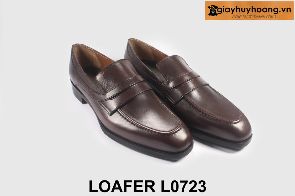 ban-giay-luoi-da-nam-cao-cap-l0723-giayhuyhoangvn-3 Giày da Loafer nam màu nâu chống trượt L0723 004
