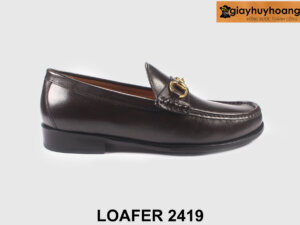 Giày da loafer lười nam màu nâu thời trang 2419 001
