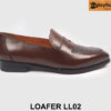 Giày lười nam màu nâu phối da vân cao cấp Loafer LL02 001