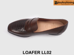 Giày lười nam màu nâu phối da vân cao cấp Loafer LL02 005
