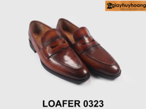 Giày lười loafer nam màu nâu bò thời trang 0323 004
