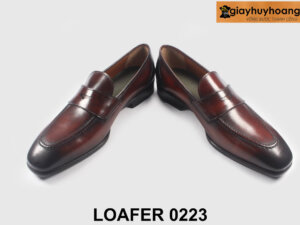 Giày lười nam đế da bò khâu chỉ dán chống trượt bền bỉ 0223 003