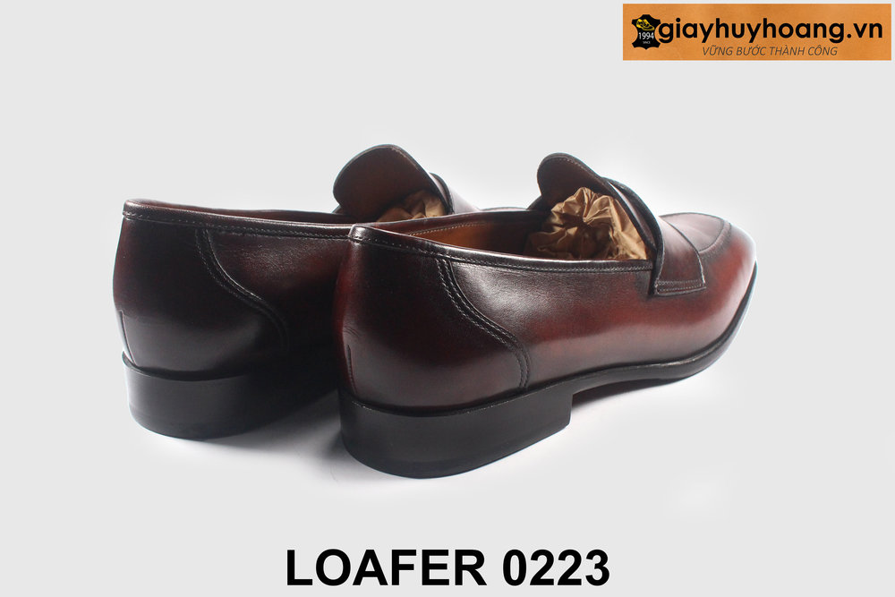 ban-giay-luoi-nam-thu-cong-loafer-l0223-giayhuyhoangvn-15 Giày lười nam đế da bò khâu chỉ dán chống trượt bền bỉ 0223 002