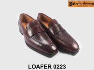Giày lười nam da bê con tự nhiên màu nâu 0223 005