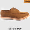 Giày tây nam da lộn màu bò đế trắng Derby 2409 001