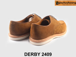 Giày tây nam da lộn màu bò đế trắng Derby 2409 003