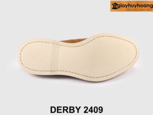 Giày tây nam da lộn màu bò đế trắng Derby 2409 002
