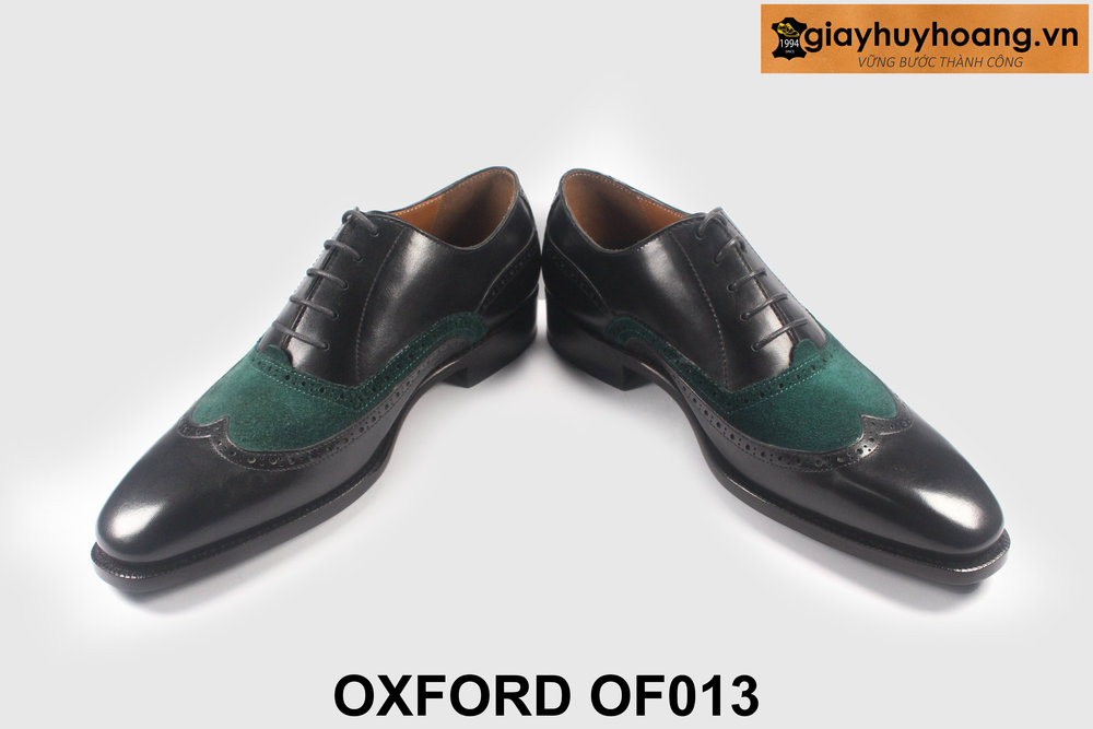ban-giay-tay-nam-cao-cap-of013-giayhuyhoangvn-4 Size 41 Giày da nam đục lỗ cánh chim phối da lộn xanh OF013 003