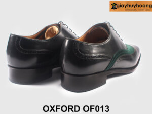 Size 41 Giày da nam đục lỗ cánh chim phối da lộn xanh OF013 002