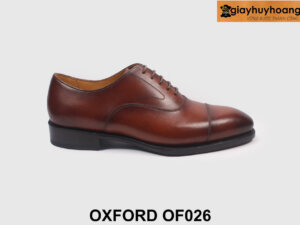 Giày da oxford nam màu bò patina cao cấp OF026 001