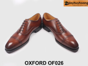 Giày da oxford nam màu bò patina cao cấp OF026 003