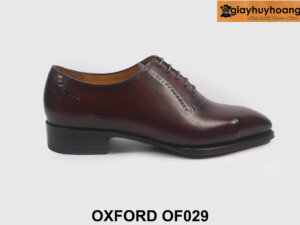 Giày da nam thủ công oxford đỏ đô cao cấp OF029 001