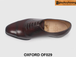 Giày da nam thủ công oxford đỏ đô cao cấp OF029 005