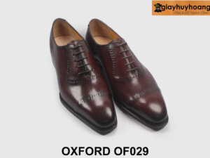 Giày da nam thủ công oxford đỏ đô cao cấp OF029 004
