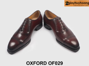 Giày da nam thủ công oxford đỏ đô cao cấp OF029 003
