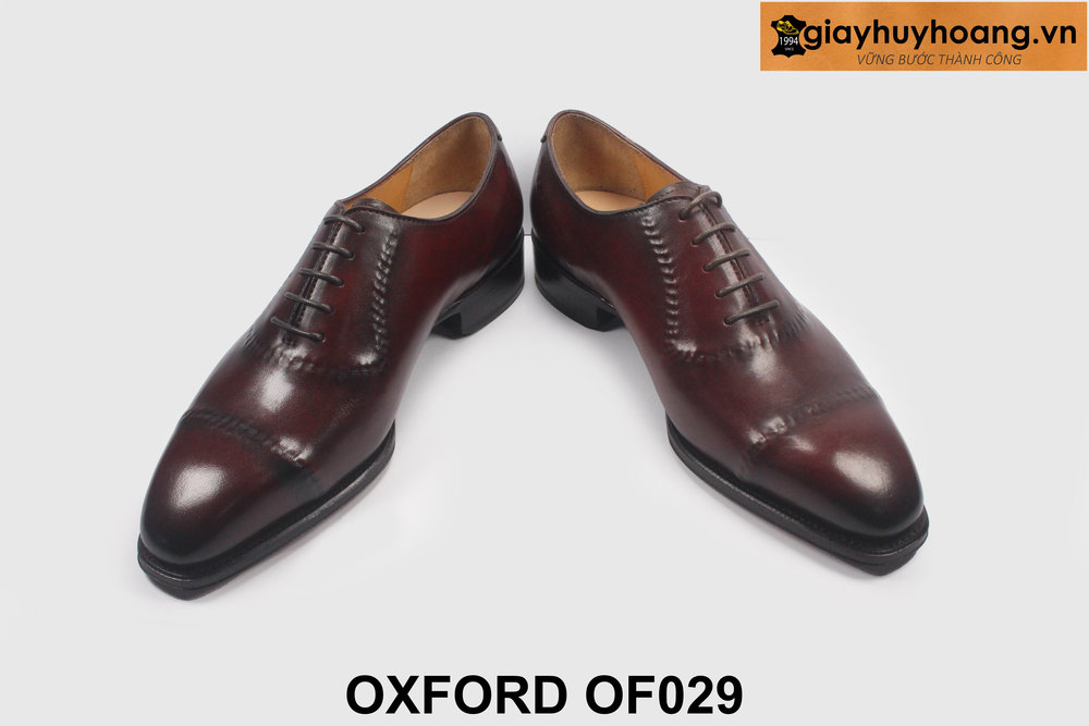 ban-giay-tay-nam-cong-so-thu-cong-oxford-of029-4 Giày da nam thủ công oxford đỏ đô cao cấp OF029 003