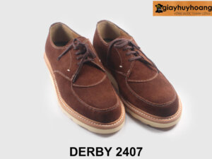 Giày da lộn nam màu nâu đế bằng sneaker Derby 2407 006