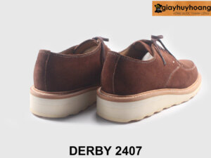 Giày da lộn nam màu nâu đế bằng sneaker Derby 2407 003