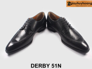 Giày tây nam buộc dây sliptoe màu đen Derby 51N 003