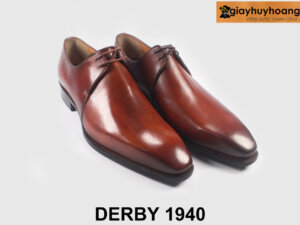 Giày da nam trẻ trung derby 2 cặp lỗ xỏ dây cao cấp 1940 004