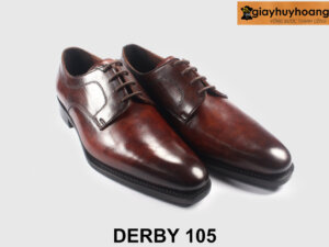 Size 39 Giày tây derby nam màu thủ công cao cấp 105 004