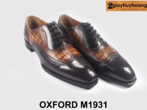 Size 42 Giày da nam phối vân cá sấu độc đáo Oxford 1931 004