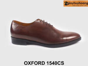 Giày da nam màu nâu không đường may Oxford 1540CS 001
