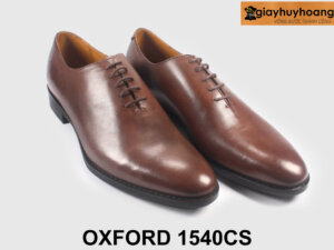 Giày da nam màu nâu không đường may Oxford 1540CS 004