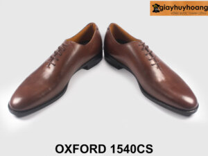 Giày da nam màu nâu không đường may Oxford 1540CS 003