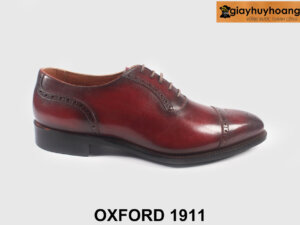 Giày da oxford nam đỏ đô đục lỗ hoa văn phong cách 1911 001