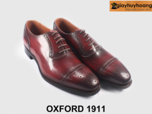 Giày da oxford nam đỏ đô đục lỗ hoa văn phong cách 1911 004