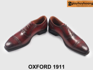 Giày da oxford nam đỏ đô đục lỗ hoa văn phong cách 1911 003