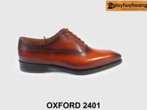 Giày oxford nam da bê mũi trơn màu bò cá tính 2401 001