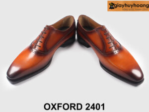 Giày oxford nam da bê mũi trơn màu bò cá tính 2401 003