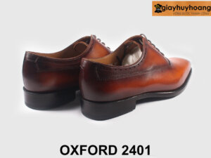 Giày oxford nam da bê mũi trơn màu bò cá tính 2401 002