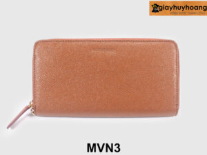 Ví dài cầm tay nam da sọc chéo màu bò MVN3 001