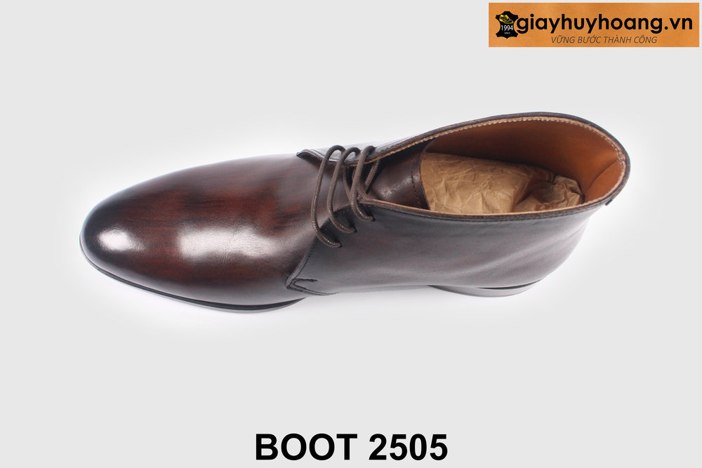 giay-da-nam-cong-so-thu-cong-boot-2505-02 Giày da nam cổ lửng trẻ trung màu nâu boot 2505 005