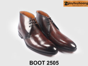 Giày da nam cổ lửng trẻ trung màu nâu boot 2505 004