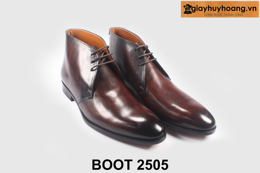 giay-da-nam-cong-so-thu-cong-boot-2505-03 Giày da nam cổ lửng trẻ trung màu nâu boot 2505 004